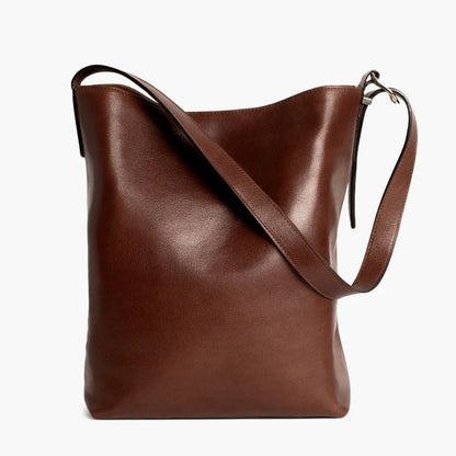 Elegant Leather Bucket Bag